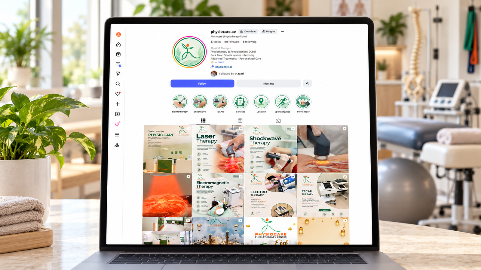 Physiocare Social Media