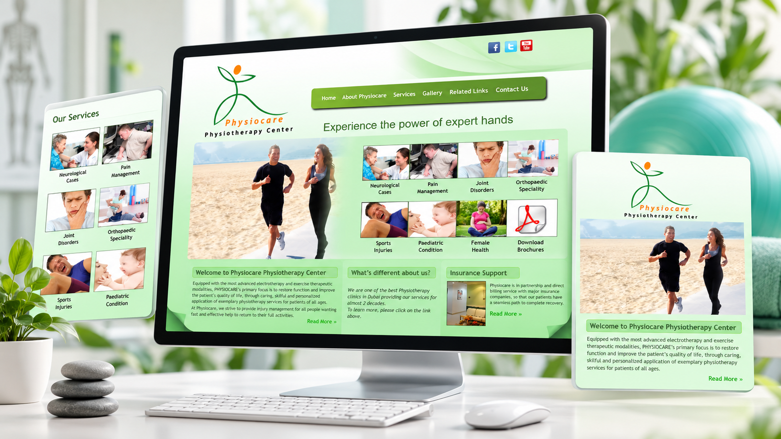 Physiocare Physiotherapy Centre old website design