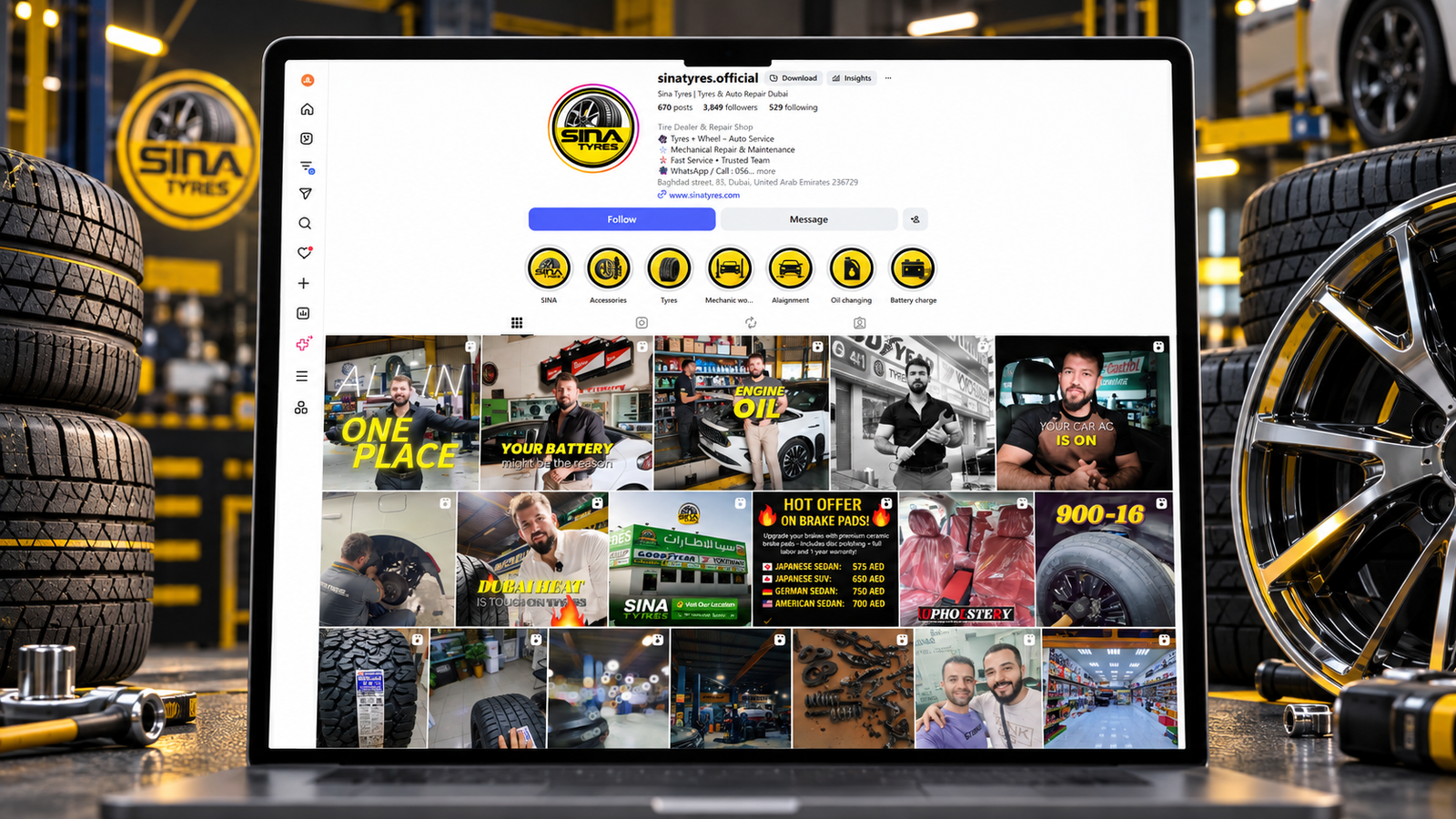 Sina Tyres Social